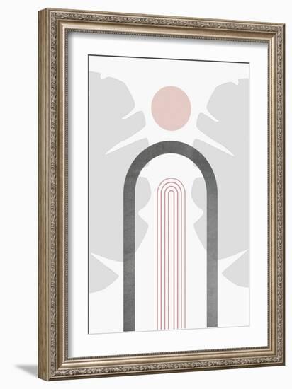 Modern Mid Century Abstract Pink Grey 2-Urban Epiphany-Framed Art Print