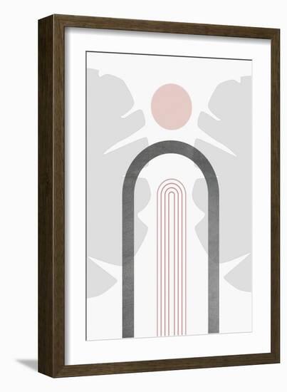 Modern Mid Century Abstract Pink Grey 2-Urban Epiphany-Framed Art Print