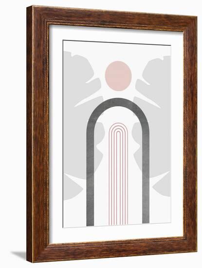 Modern Mid Century Abstract Pink Grey 2-Urban Epiphany-Framed Art Print