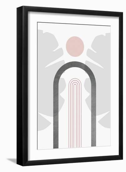 Modern Mid Century Abstract Pink Grey 2-Urban Epiphany-Framed Art Print