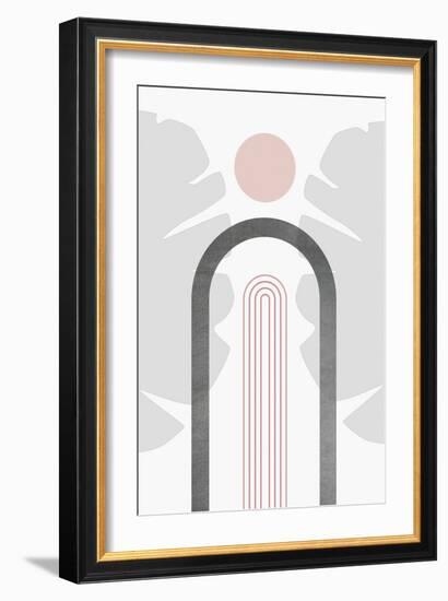 Modern Mid Century Abstract Pink Grey 2-Urban Epiphany-Framed Art Print