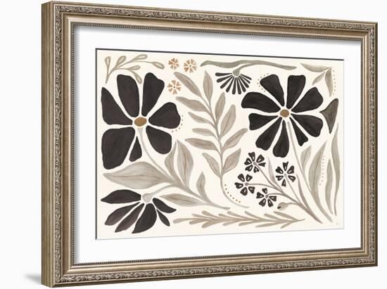 Modern Petals I Neutral-Veronique Charron-Framed Art Print