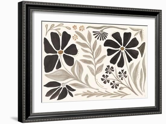 Modern Petals I Neutral-Veronique Charron-Framed Art Print