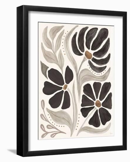 Modern Petals II Neutral-Veronique Charron-Framed Art Print