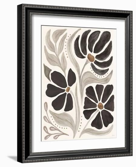 Modern Petals II Neutral-Veronique Charron-Framed Art Print