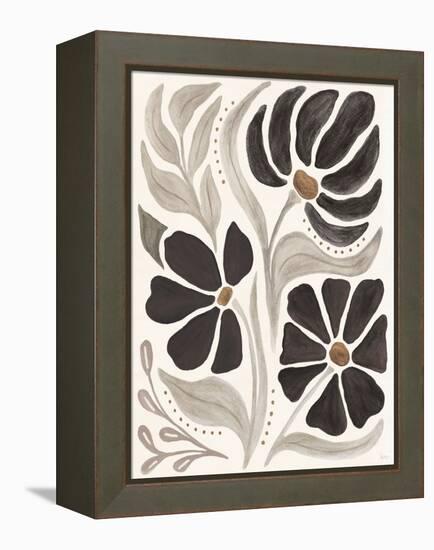 Modern Petals II Neutral-Veronique Charron-Framed Stretched Canvas