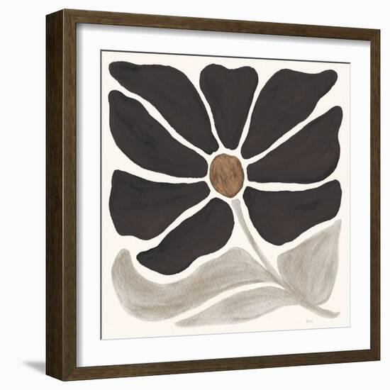 Modern Petals V Neutral-Veronique Charron-Framed Art Print