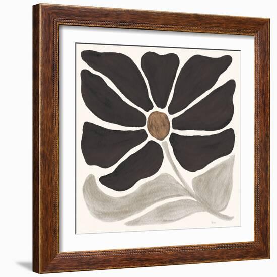 Modern Petals V Neutral-Veronique Charron-Framed Art Print