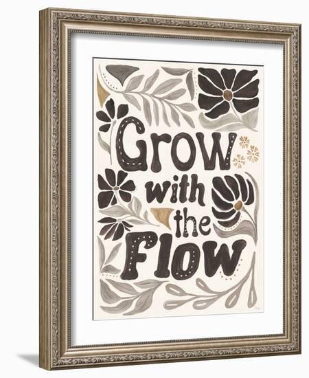 Modern Petals VI Neutral-Veronique Charron-Framed Art Print