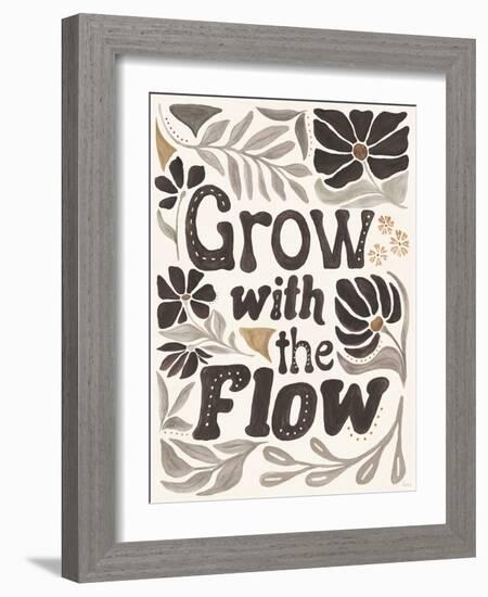 Modern Petals VI Neutral-Veronique Charron-Framed Art Print