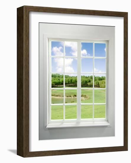 Modern Residential Window with Lake View-ilker canikligil-Framed Art Print