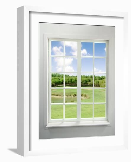 Modern Residential Window with Lake View-ilker canikligil-Framed Art Print