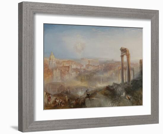 Modern Rome - Campo Vaccino, by Joseph Turner, 1835, English painting,-Joseph Turner-Framed Art Print
