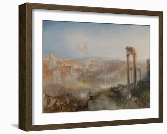 Modern Rome - Campo Vaccino, by Joseph Turner, 1835, English painting,-Joseph Turner-Framed Art Print