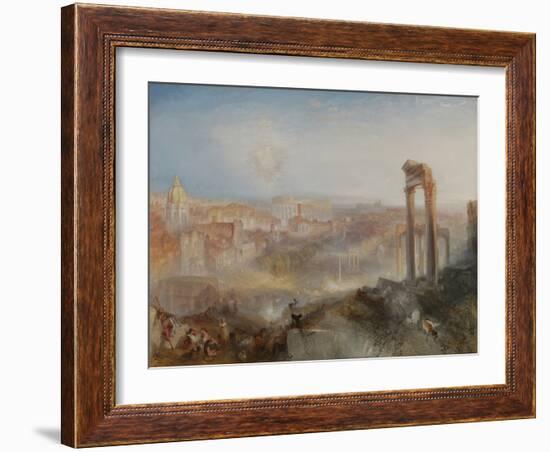 Modern Rome - Campo Vaccino, by Joseph Turner, 1835, English painting,-Joseph Turner-Framed Art Print