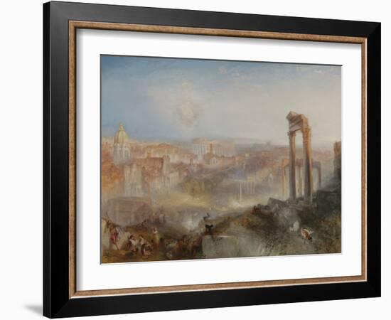 Modern Rome - Campo Vaccino, by Joseph Turner, 1835, English painting,-Joseph Turner-Framed Art Print