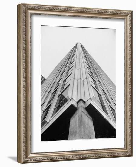 Modern Steel and Glass Seagram's Office Building on Park Ave. Designed by Mies Vanderrohe-Frank Scherschel-Framed Photographic Print