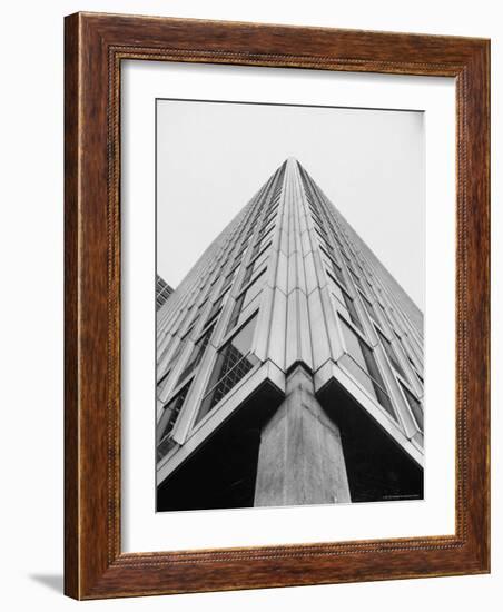 Modern Steel and Glass Seagram's Office Building on Park Ave. Designed by Mies Vanderrohe-Frank Scherschel-Framed Photographic Print