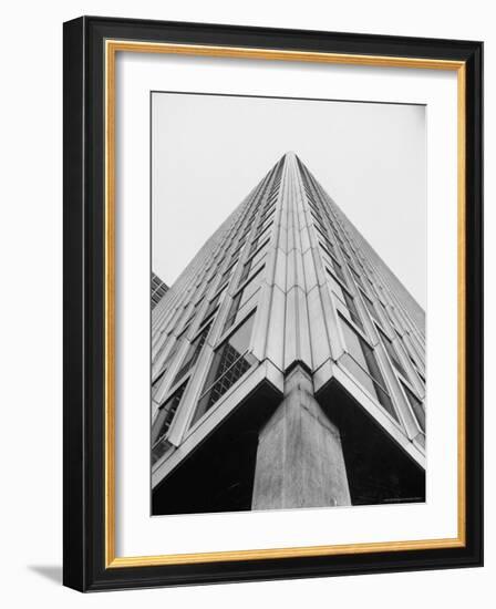 Modern Steel and Glass Seagram's Office Building on Park Ave. Designed by Mies Vanderrohe-Frank Scherschel-Framed Photographic Print