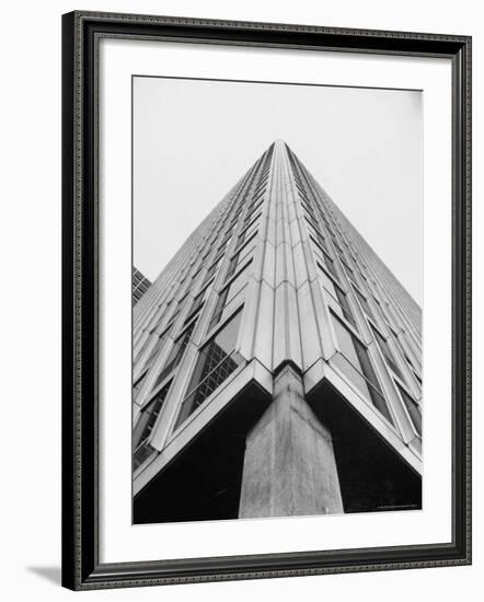 Modern Steel and Glass Seagram's Office Building on Park Ave. Designed by Mies Vanderrohe-Frank Scherschel-Framed Photographic Print