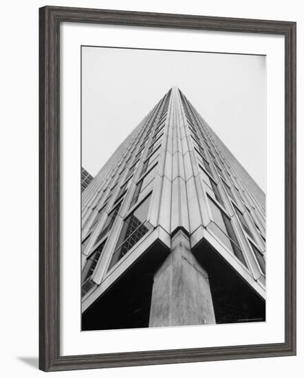 Modern Steel and Glass Seagram's Office Building on Park Ave. Designed by Mies Vanderrohe-Frank Scherschel-Framed Photographic Print