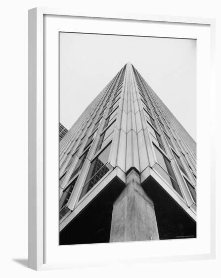 Modern Steel and Glass Seagram's Office Building on Park Ave. Designed by Mies Vanderrohe-Frank Scherschel-Framed Photographic Print