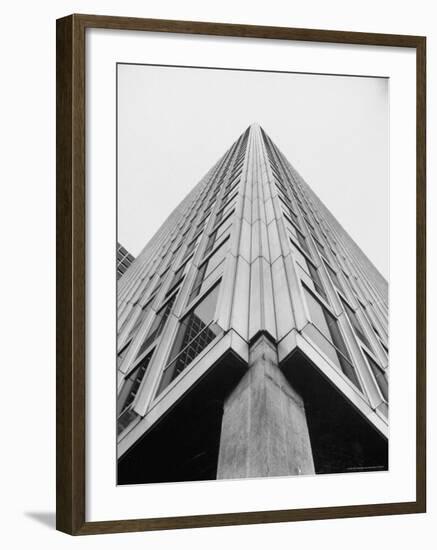 Modern Steel and Glass Seagram's Office Building on Park Ave. Designed by Mies Vanderrohe-Frank Scherschel-Framed Photographic Print