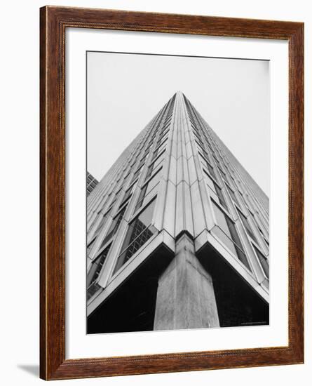 Modern Steel and Glass Seagram's Office Building on Park Ave. Designed by Mies Vanderrohe-Frank Scherschel-Framed Photographic Print