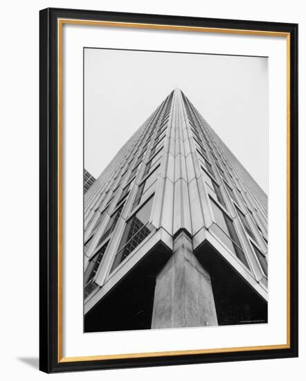 Modern Steel and Glass Seagram's Office Building on Park Ave. Designed by Mies Vanderrohe-Frank Scherschel-Framed Photographic Print