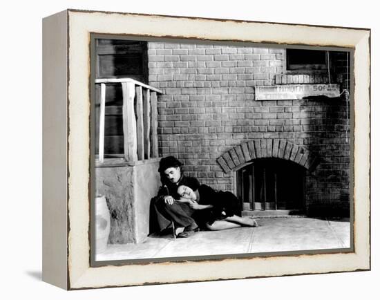 Modern Times, Charles Chaplin, Paulette Goddard, 1936-null-Framed Stretched Canvas