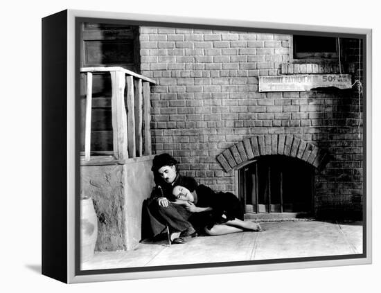 Modern Times, Charles Chaplin, Paulette Goddard, 1936-null-Framed Stretched Canvas