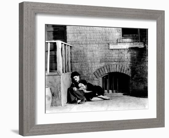 Modern Times, Charles Chaplin, Paulette Goddard, 1936-null-Framed Photo