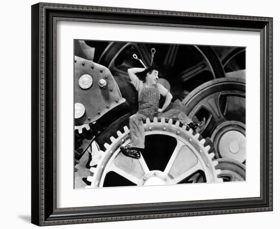 Modern Times, Charlie Chaplin, 1936-null-Framed Photo