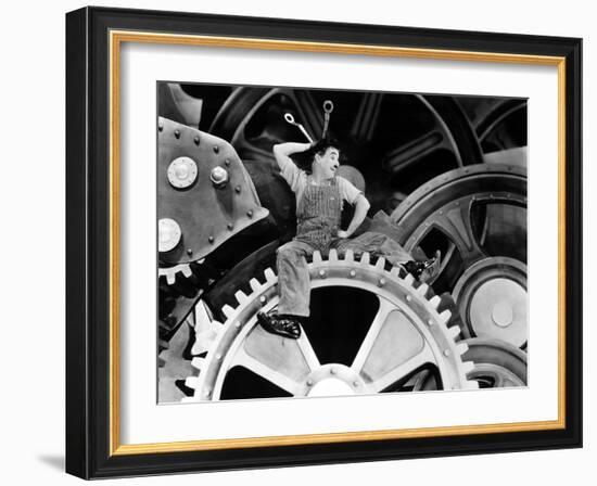 Modern Times, Charlie Chaplin, 1936-null-Framed Photo