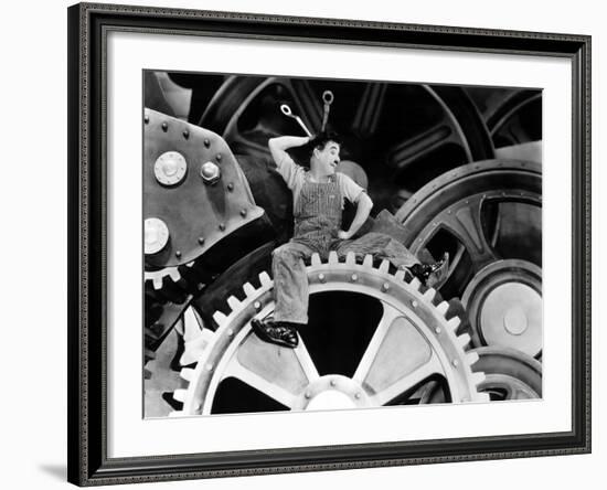 Modern Times, Charlie Chaplin, 1936-null-Framed Photo