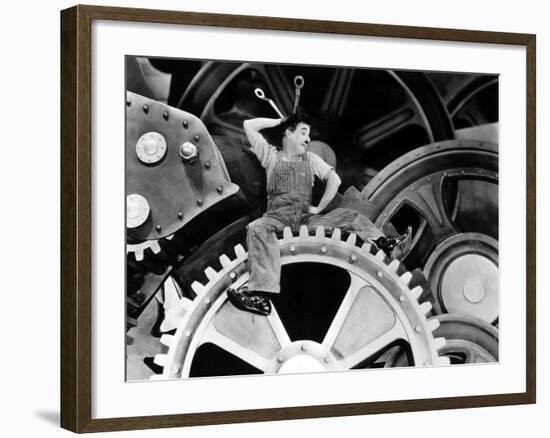 Modern Times, Charlie Chaplin, 1936-null-Framed Photo