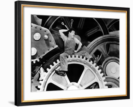 Modern Times, Charlie Chaplin, 1936-null-Framed Photo