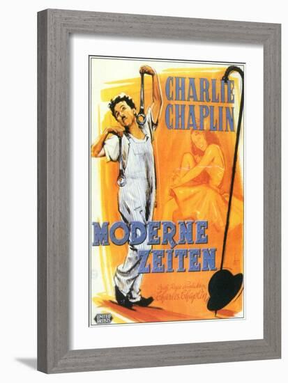 Modern Times, German Movie Poster, 1936-null-Framed Art Print