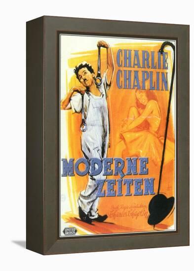 Modern Times, German Movie Poster, 1936-null-Framed Stretched Canvas