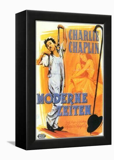 Modern Times, German Movie Poster, 1936-null-Framed Stretched Canvas