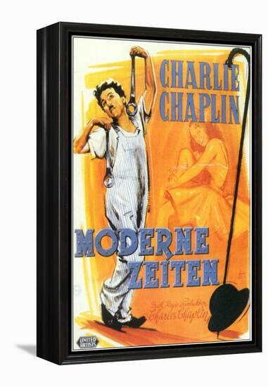 Modern Times, German Movie Poster, 1936-null-Framed Stretched Canvas