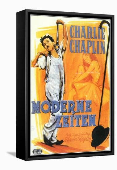 Modern Times, German Movie Poster, 1936-null-Framed Stretched Canvas