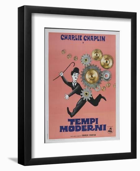 Modern Times, Italian Movie Poster, 1936-null-Framed Art Print