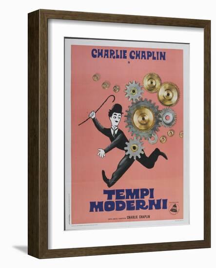 Modern Times, Italian Movie Poster, 1936-null-Framed Art Print