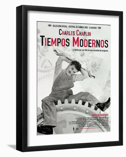 Modern Times, Spanish Movie Poster, 1936-null-Framed Art Print