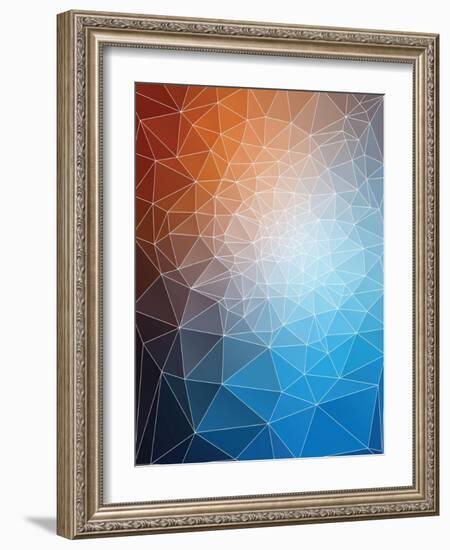 Modern Triangle Mesh Stained Glass Mosaic Design-traffico-Framed Art Print