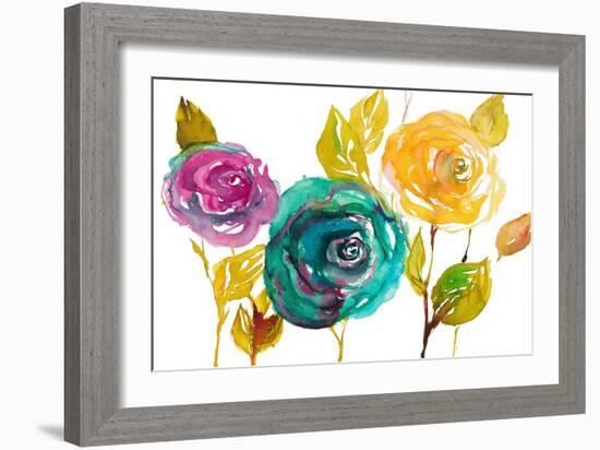 Modern Trio of Blooms II-Lanie Loreth-Framed Art Print