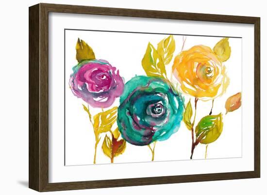 Modern Trio of Blooms II-Lanie Loreth-Framed Art Print