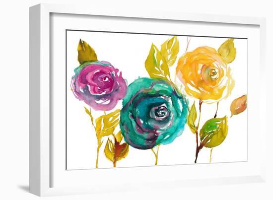 Modern Trio of Blooms II-Lanie Loreth-Framed Art Print