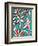 Modern Turquoise Floral-Jan Weiss-Framed Art Print